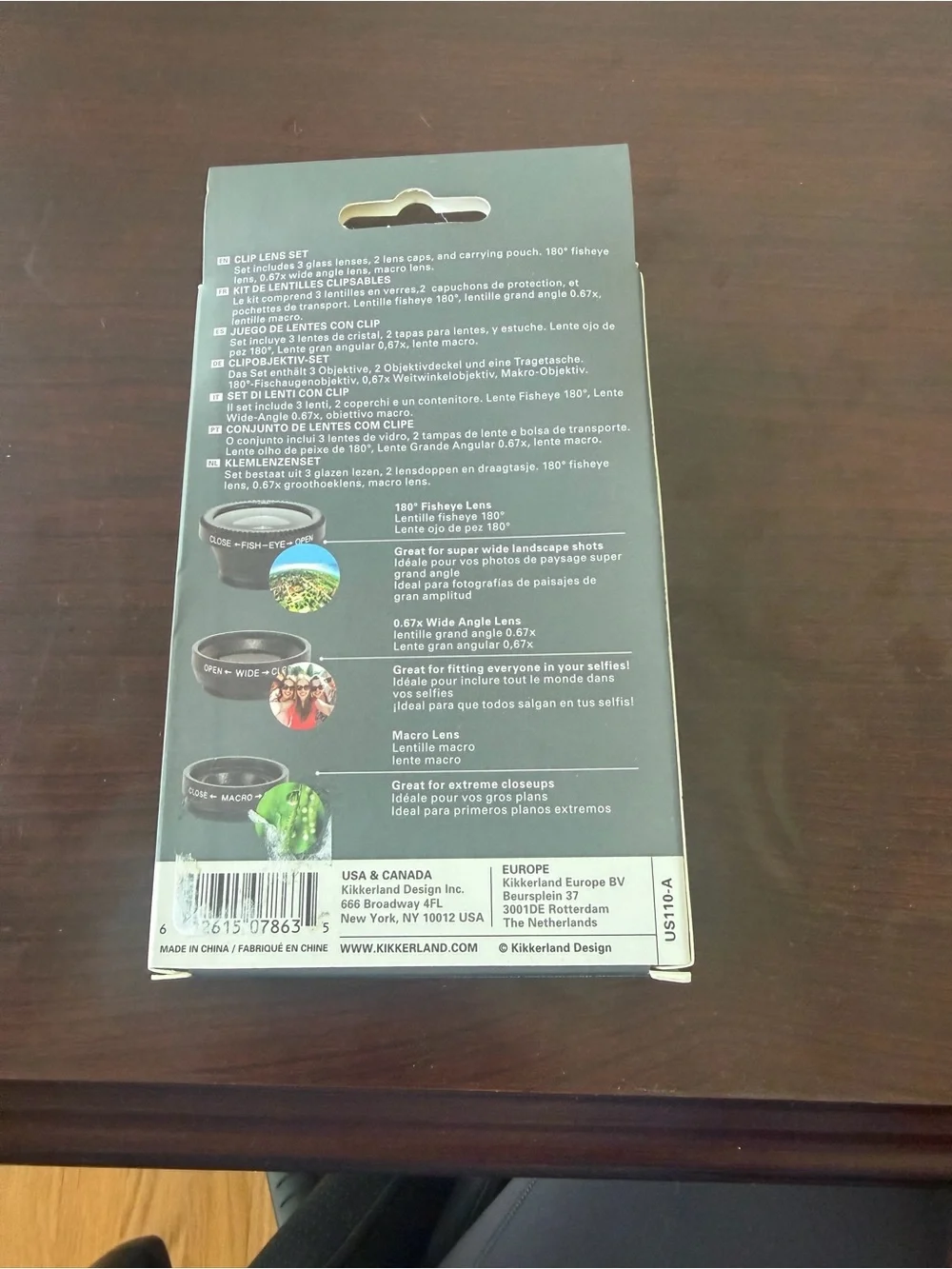 Kikkerland Black Clip Lens Set - 3 Clip-On Smartphone Lenses
